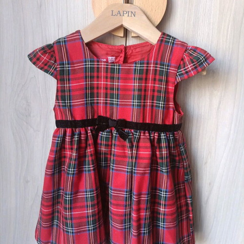 Energino red check dress 15-18 months like new