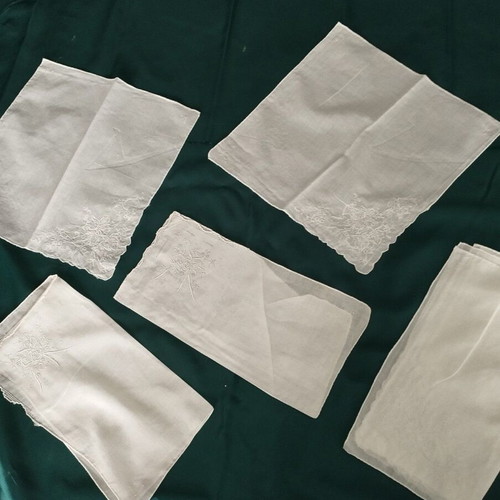 Embroidered napkins used, pack of 6, 30x30 cm