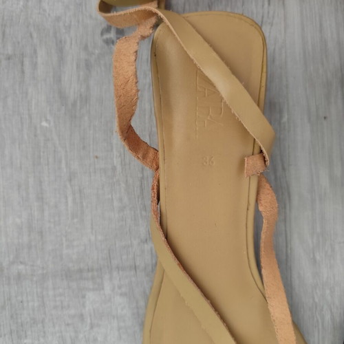 Zara leather sandals new, size 36-37, beige