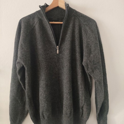 Andrea Borsani gray men's sweater 100% lambswool like new M/L