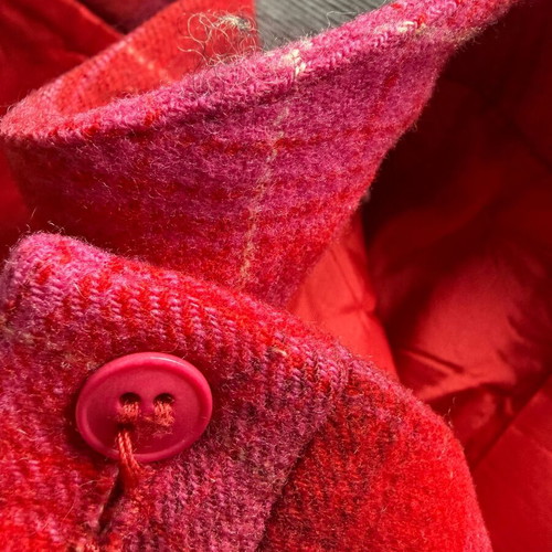 Escada Sport wool checked skirt used in red and fuchsia tones