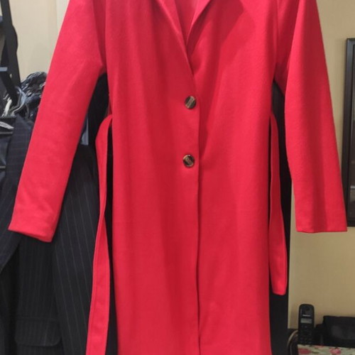 Red coat like new, size M-L loose and roomy
