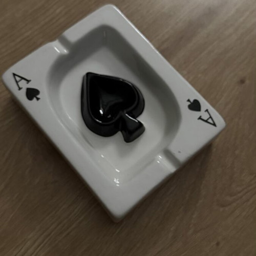 Ace of Spades Handmade Clay Ashtray