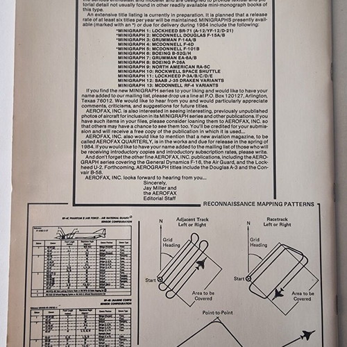 Aerofax Minigraph 13 McDonnell RF-4 Variants book like new, English