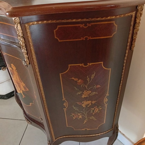 Marquetry Dressing Chest with Copper Decoration Like New
