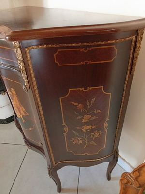 Marquetry Dressing Chest with Copper Decoration Like New