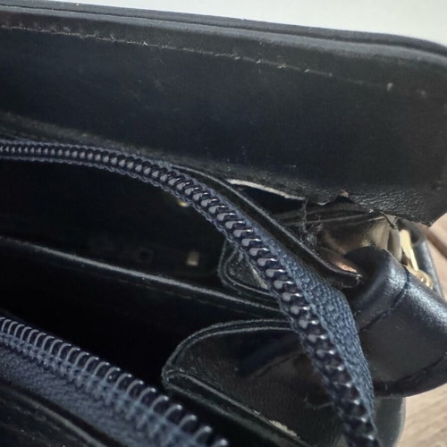Vintage leather blue crossbody bag used