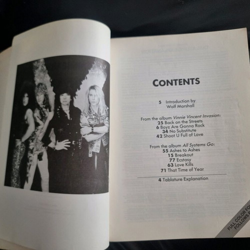 Vinnie Vincent Invasion sheet music used with poster