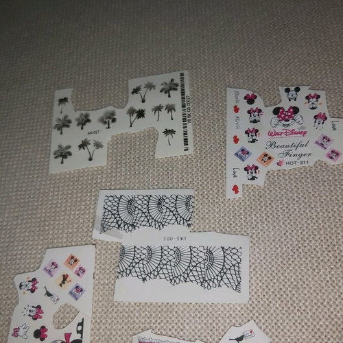 Nail tattoo stickers new, set of 5 pieces