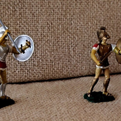 Ancient Greek soldier toy set with chariot and horses, Athena