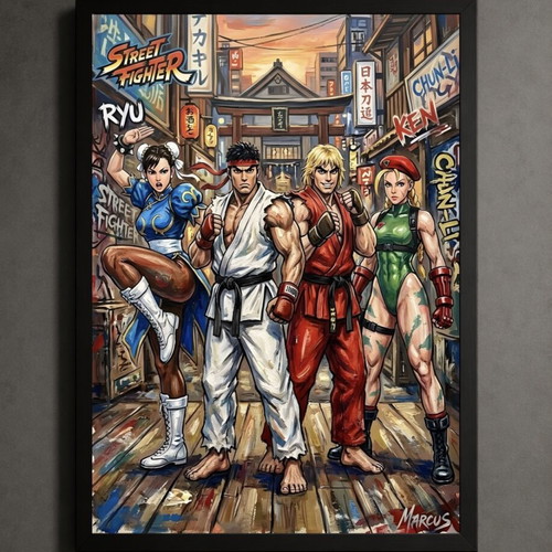 Street Fighter framed poster 30x40cm
