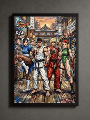 Street Fighter framed poster 30x40cm