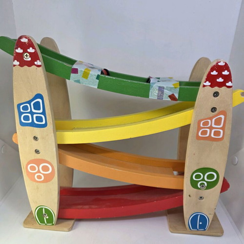 Wooden track with cars used
