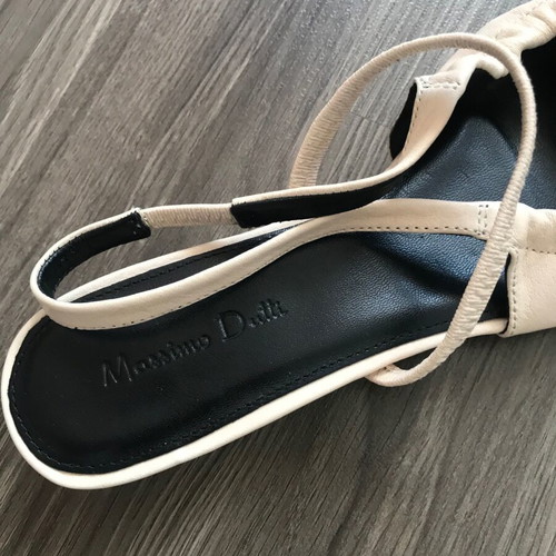 Massimo Dutti slingback sandals size 37 new beige and white