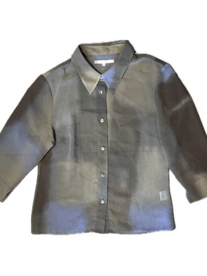 Sheer shirt vintage condition, airy, beige and brown, size M