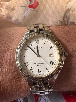 Seiko Le Grand Sport V732-0400 unisex watch used, bicolor design