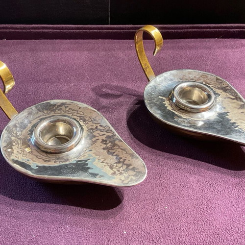 Ilias Lalaounis candlesticks silver 925 and copper used