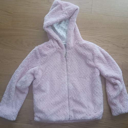 Guy Laroche kids jacket like new, pink with hood and zipper