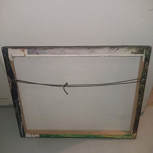 Canvas painting on stretcher frame with violin theme like new