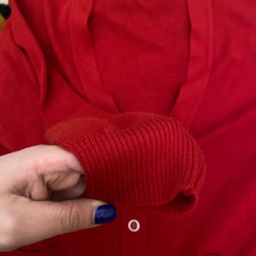 Pullover used red knitted for sizes L-XL
