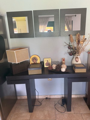 Entrance furniture with 3 mirrors, wenge color, oak wood, like new
