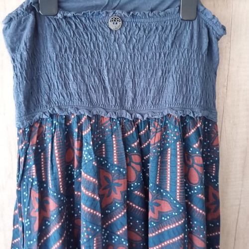 BSB Strapless Dress used, size M-L, blue and brown
