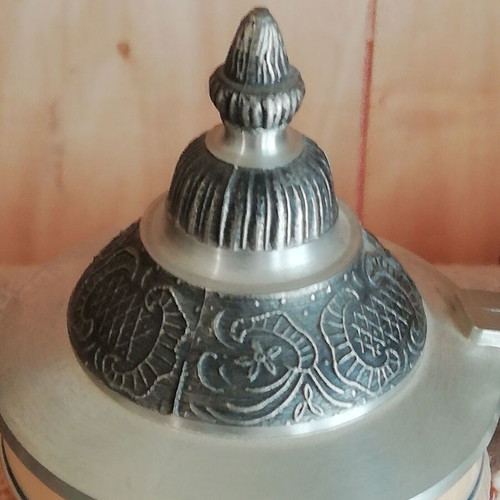 Kleiber ceramic beer mug vintage like new with metal lid