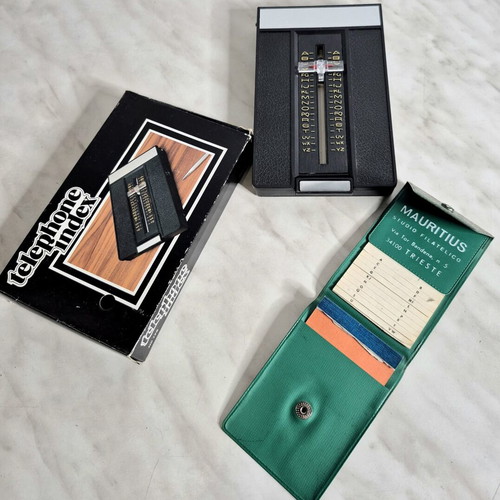 Vintage Telephone Index and Green Pocket Directory set used