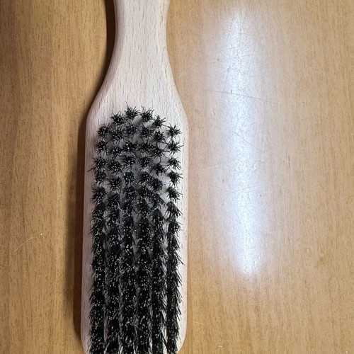 Wooden brush medium hardness new for hair and shoes