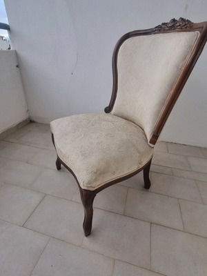 Classic vintage chair like new with embroidery and handmade wood