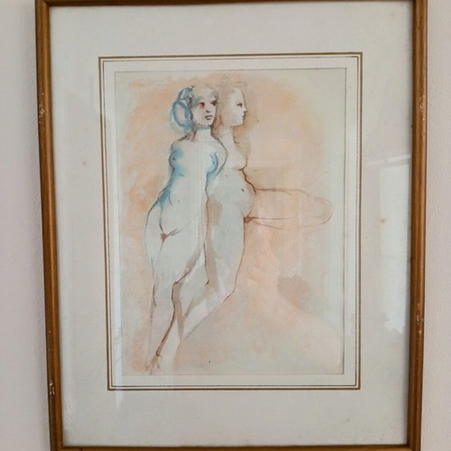 3 Framed Drawings by Leonor Fini Used, Set