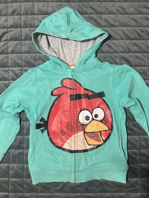 Angry Birds Kids Jacket like new, turquoise, H&M, sizes 110-116 cm