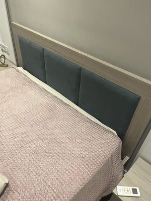 Double bed with two bedside tables