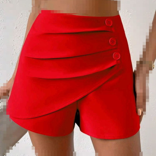 Women's red shorts with side zipper