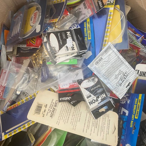 Fishing gear new, 2 boxes with various hooks and lures
