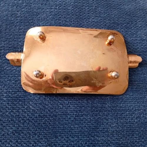 Vintage metal souvenir ashtray from Madrid used