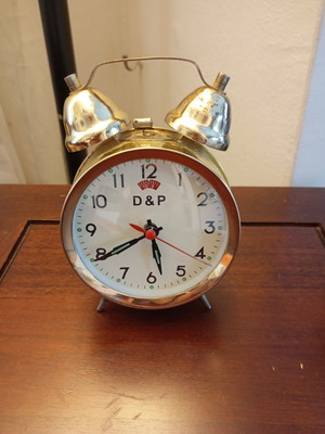 Vintage table clock alarm with natural patina used