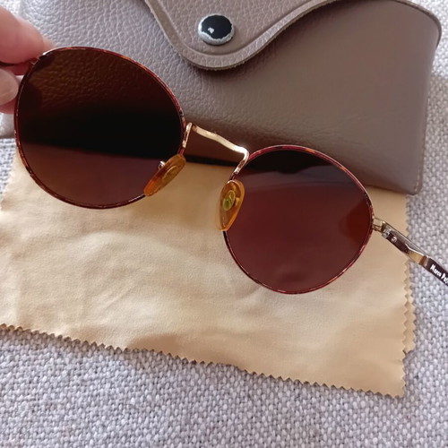 Marko Polo Venezia women's sunglasses, metal frame, brown and gold