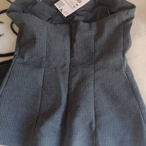 Zara gray bustier corset top new XS