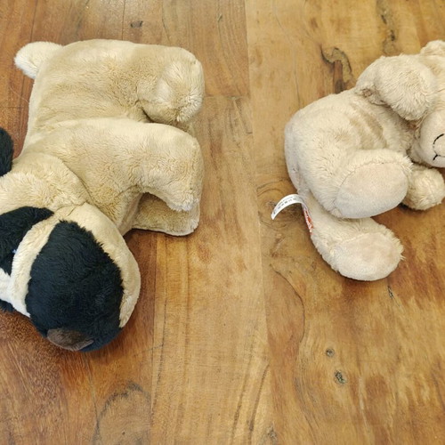 Minifeet plush toys used, set of 2 brown color