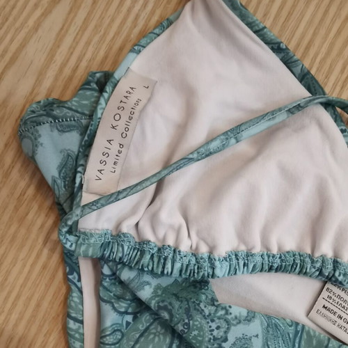 Vassia Kostara bikini set like new, turquoise paisley
