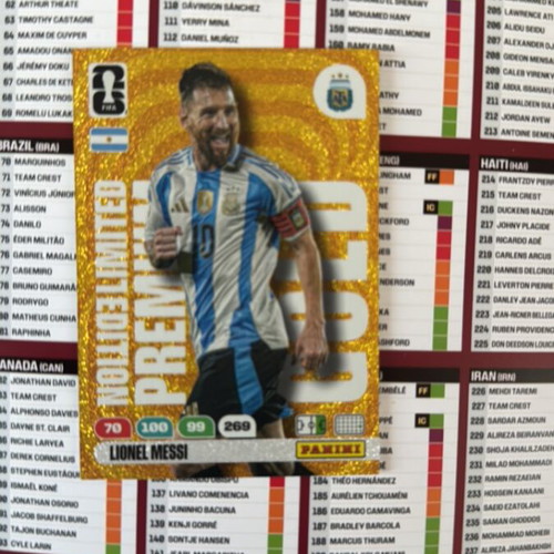 Panini Cards Limited Edition Premium Gold Lionel Messi