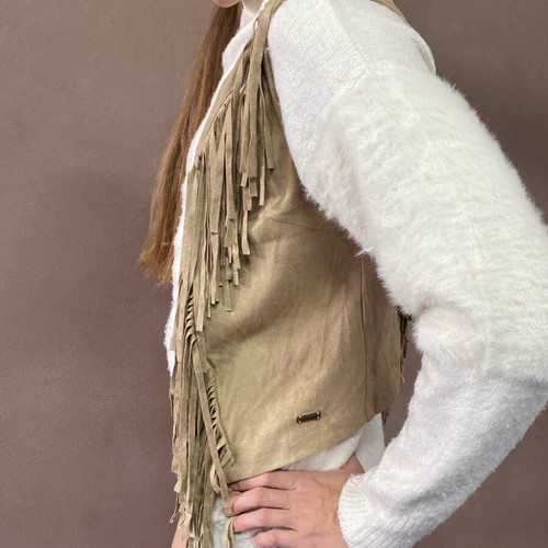 Vest with fringes like new, size S