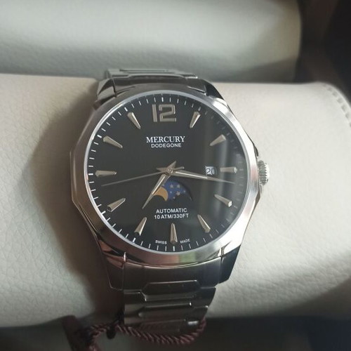 Swiss Automatic Mercury Dodecagon Moonphase Watch new