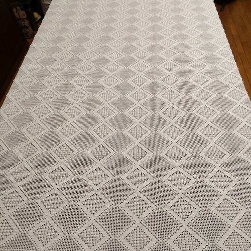 Handmade knitted blanket like new, dimensions 180x200