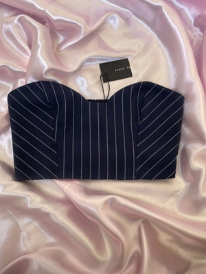 Bershka Corset new with tags, striped navy blue top