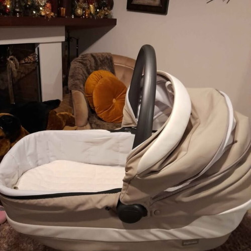Inglesina bassinet like new with base and Greco Strom mattresses
