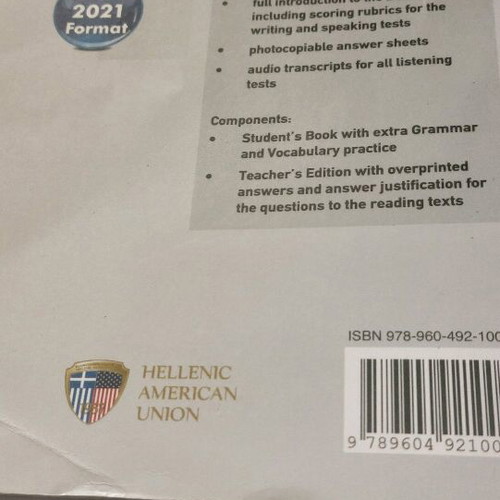 Ecce Practice Examinations book used, English