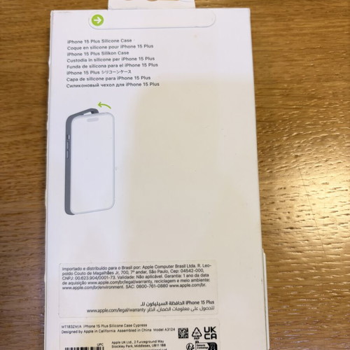 Apple Silicone Case for iPhone 15 Plus Cypress new, original