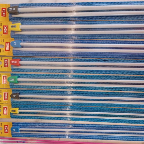 Inox knitting needles new, pack of 8 pieces